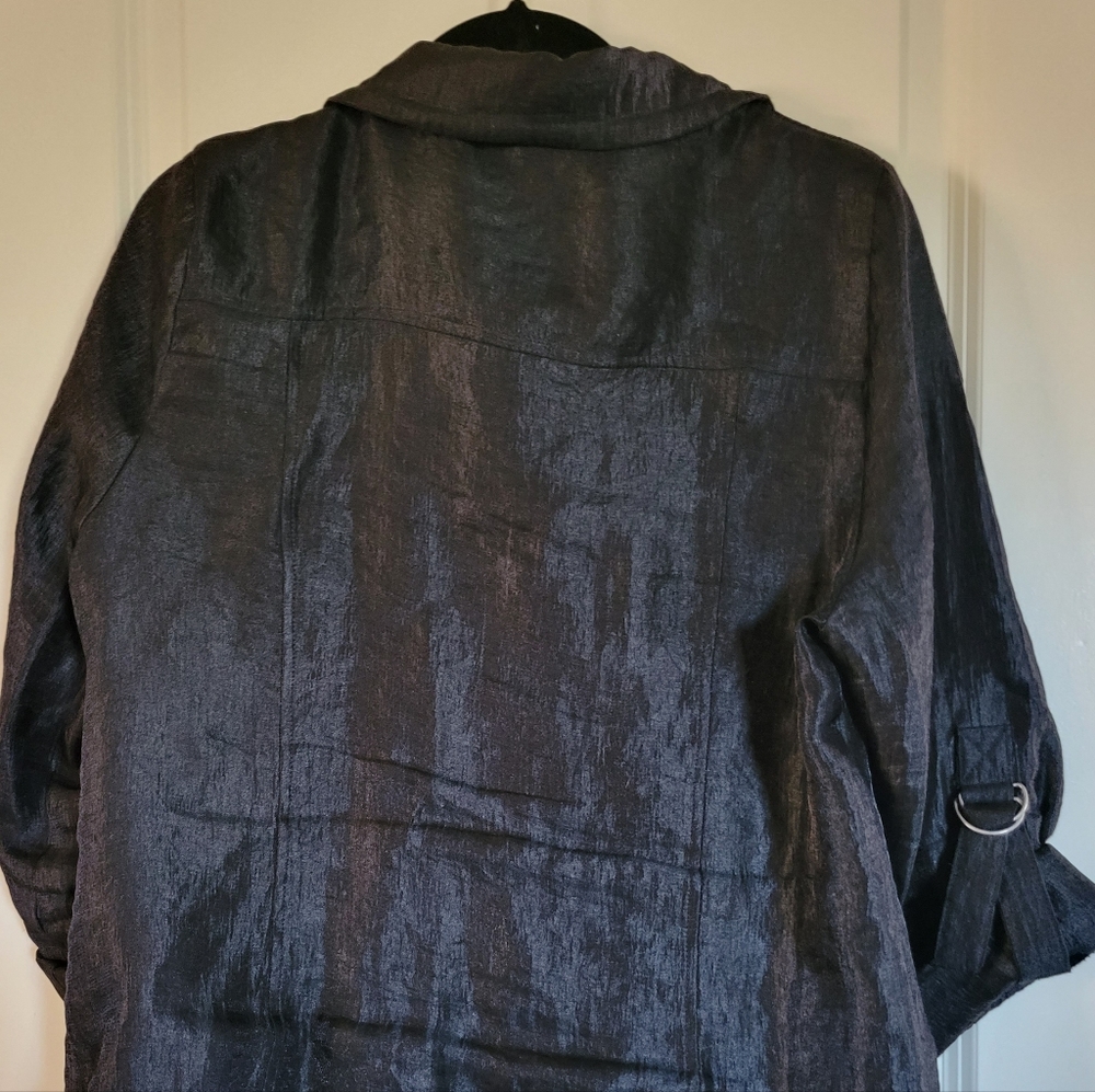 Notations Textured Shimmer Utility Jacket | Roll … - image 5